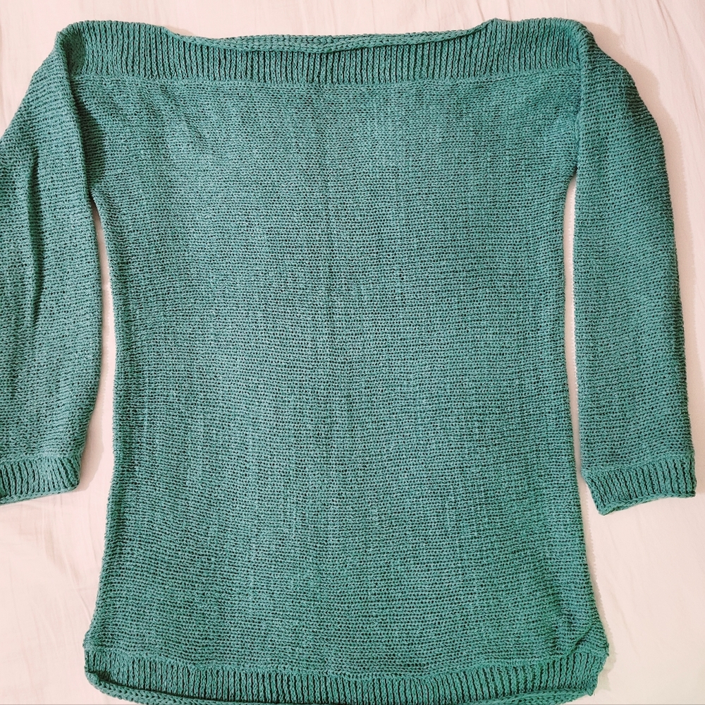 Sfera Boatneck Teal 3/4 Sleeve Sweater